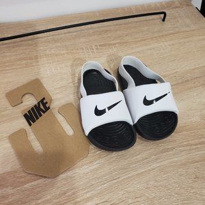 New Nike Kawa Slide Baby Boys Girls Shoes 7C Toddler White Black